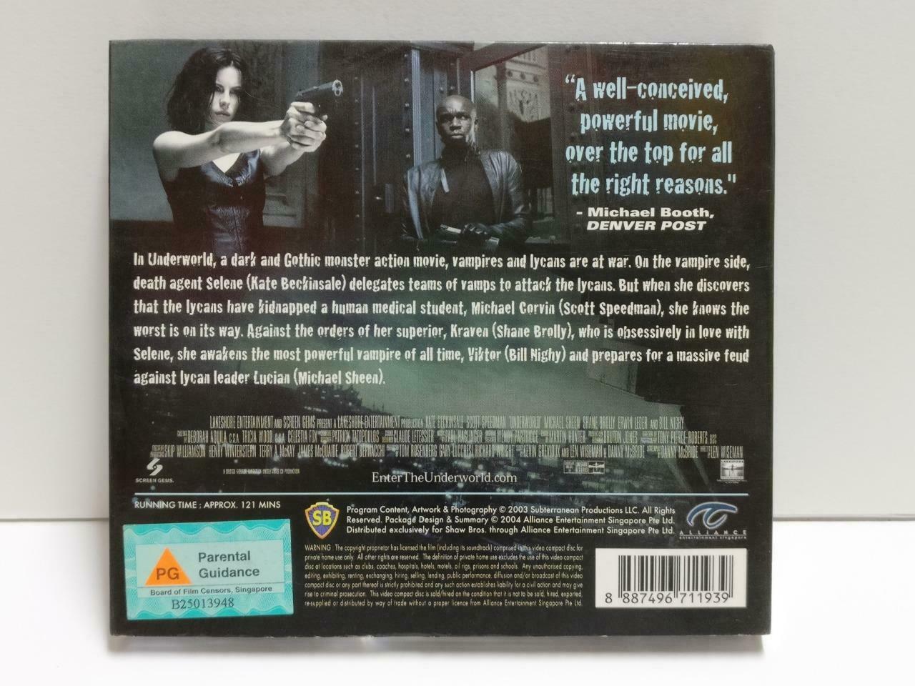 Movie Underworld Kate Beckinsale 2003 Singapore English Video CD 2x VCD CD1111 D