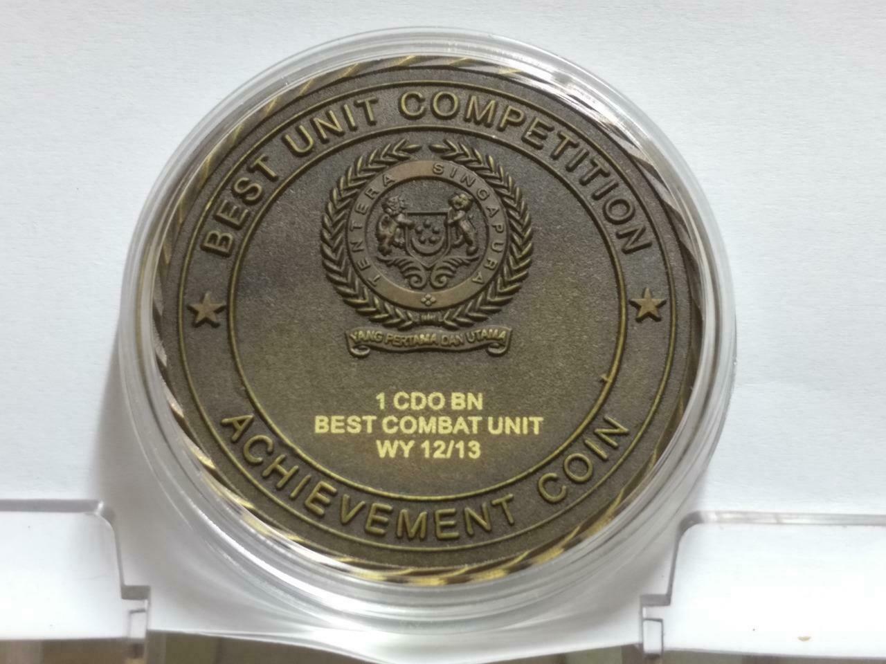 Singapore Military Army Soldiers Best Combat Achievement Bronze Medal Coin C034a