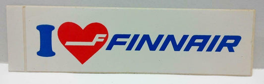 Vintage 80’s Sticker  I Love Finnair Airlines F/S (A780)