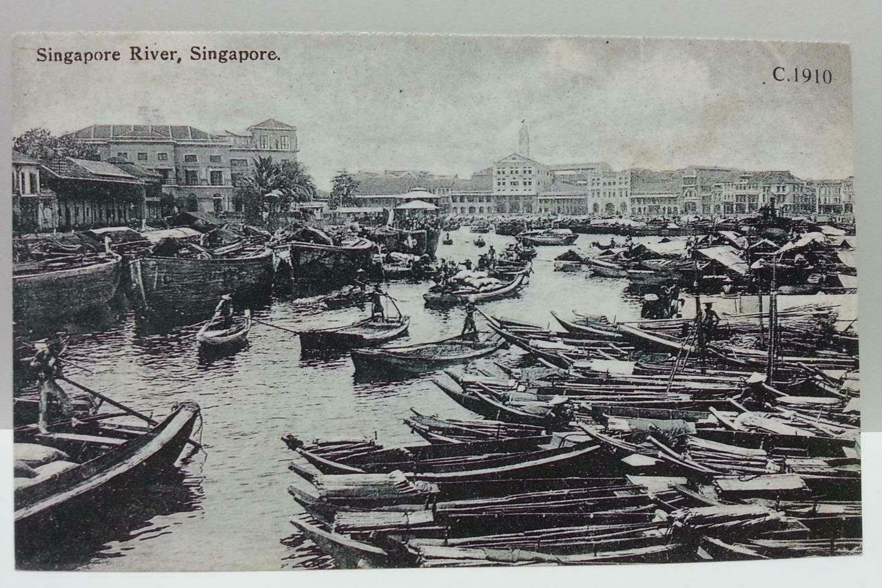 Singapore River Vintage Singapore Postcard Reprint (AC108)