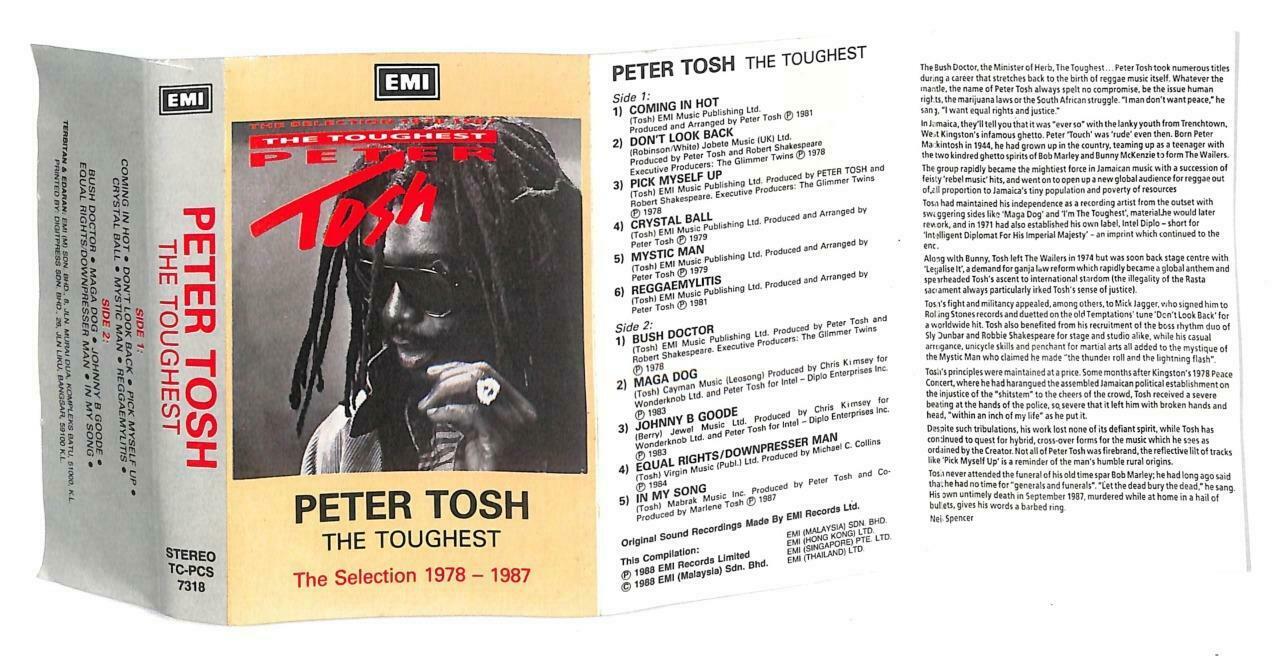 Rare Peter Tosh The Toughest Songs 1978 - 1987 Malaysia English Cassette CT879