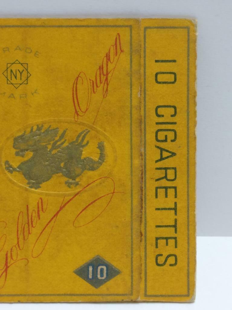 Vintage Rare Singapore Golden Dragon Cigarettes Packet Empty Paper Box F/S A2313