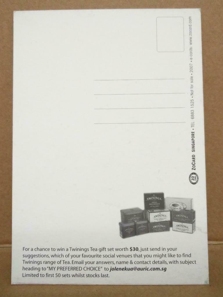 LUCKYPIGEON Twinings Of London Earl Grey Tea Bags Ad Postcard (C2069)