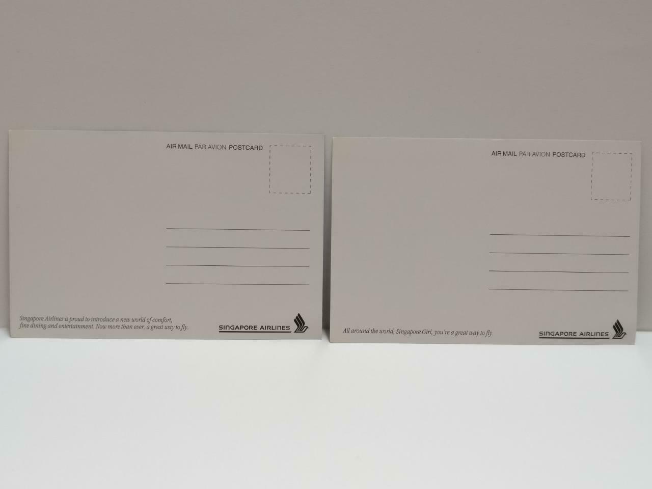 LUCKYPIGEON888 Singapore Airlines SIA Aircraft Plane Postcard Set Of 2 (E0443)