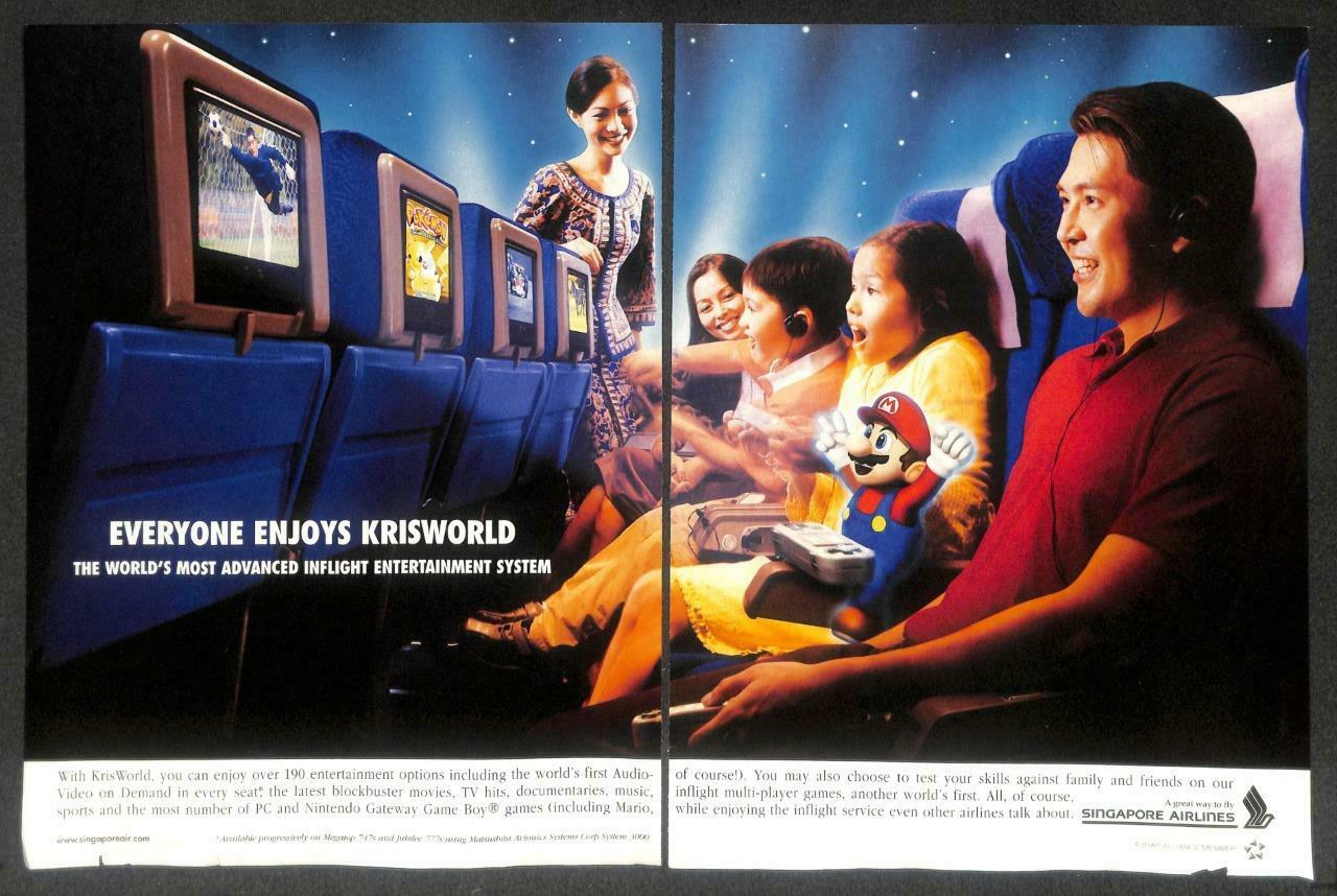 Vintage 2003 Singapore Airlines SIA Magazine Advertisement Print Ad x 2 (P974)