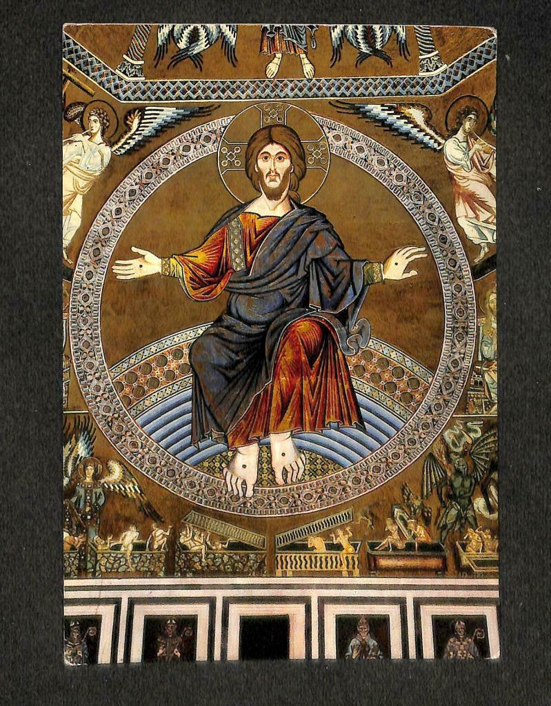 LUCKYPIGEON Mosaics of the Cupola 13th Century Christ Judge Postcard (C1725)