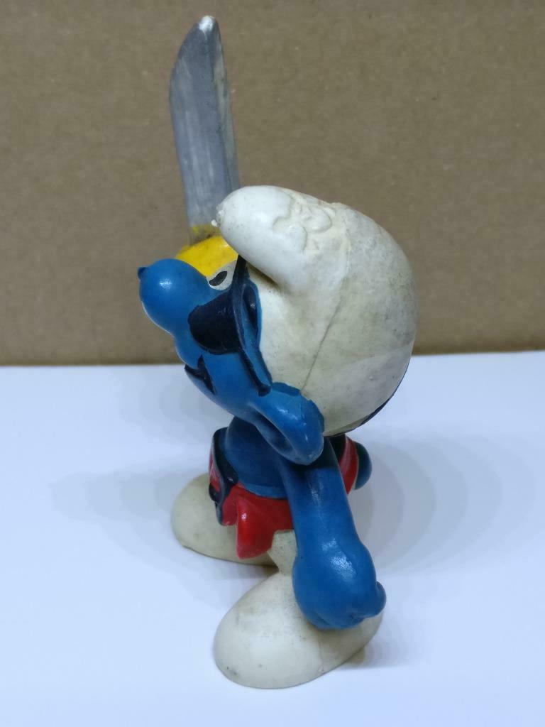 Vintage The Smurfs Pirate Smurf Miniature Figurine Peyo 1978 Hong Kong x01 A1779