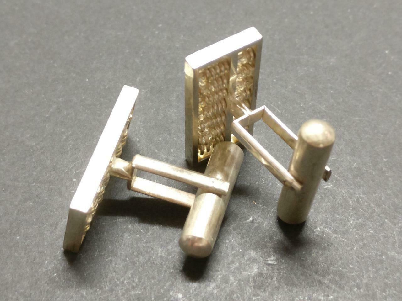 Rare Vintage Chinese Unique Abacus 算盘 Silver Tone Mens Shirt Cufflinks B876