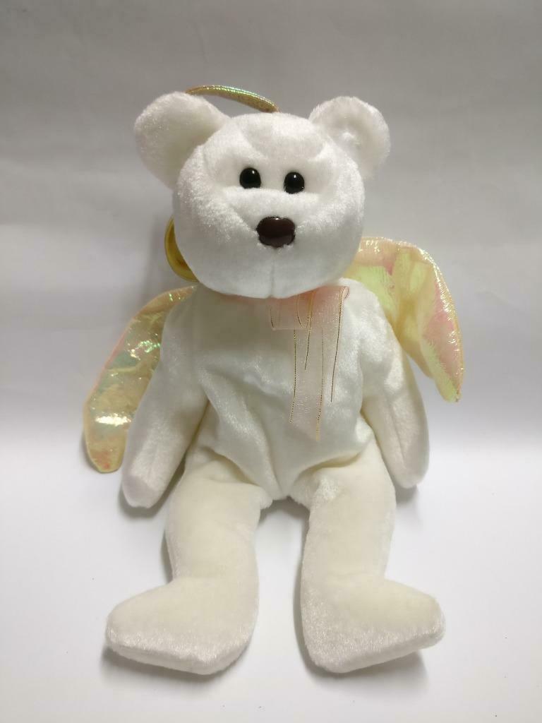 Vintage Ty Beanie Babies Halo White Angel Bear 1998 KR Plush Soft Toy (PTY114)