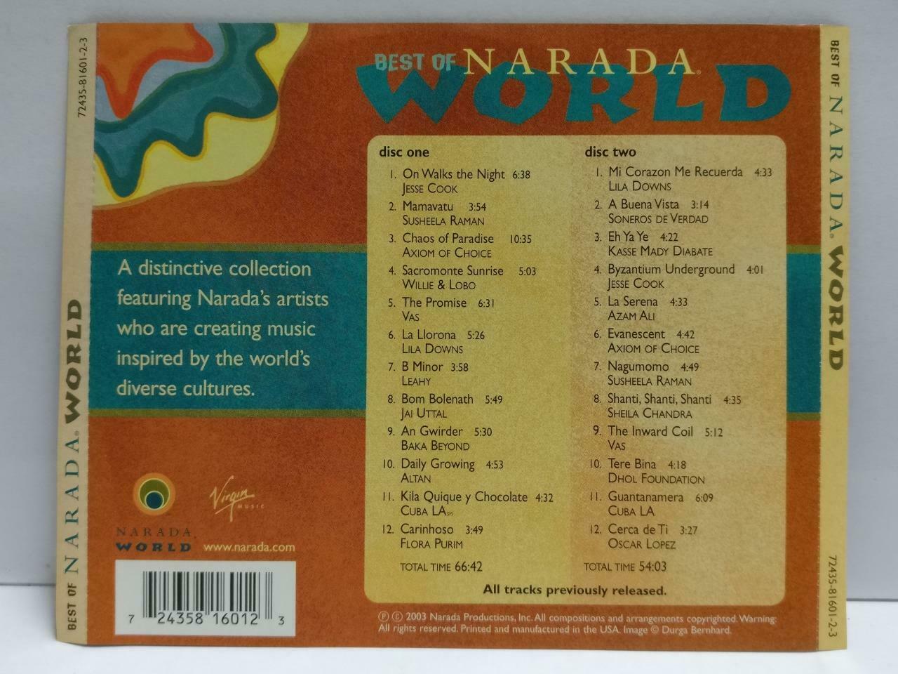 Narada World Various Artist Jesse Cook VAS Altan Leahy 2003 USA 2x CD (CDS336)