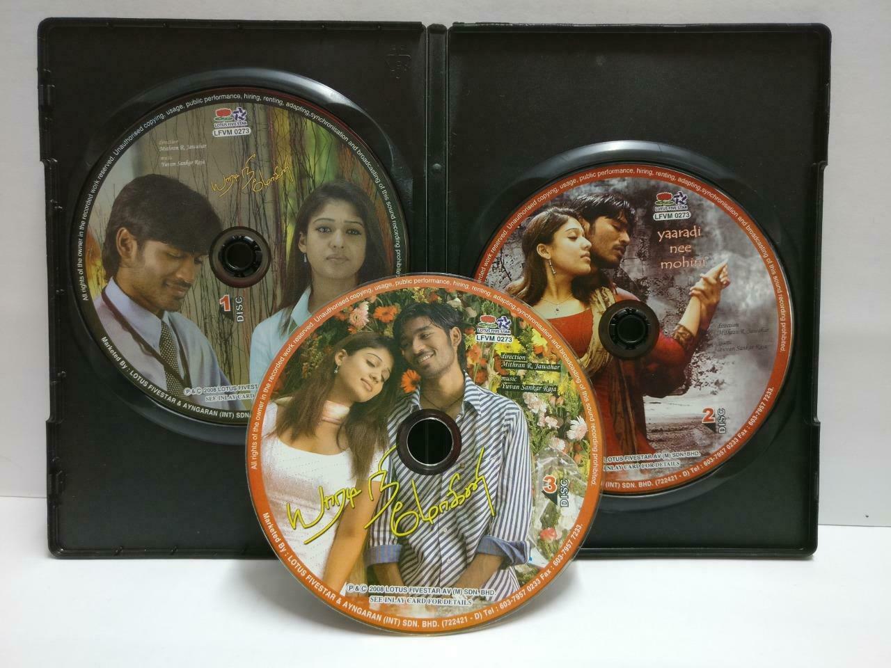 India Bollywood Tamil Movie Yaaradi Nee Mohini Dhanush Malaysia 3x VCD CD1011