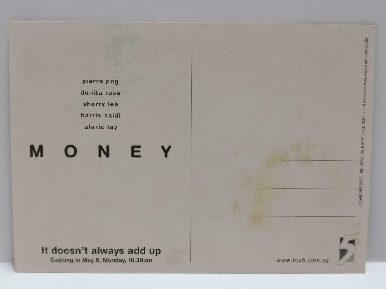 LUCKYPIGEON888 SingaporeTV Drama Money Pierre Png Alaric Tay Postcard (E0272)