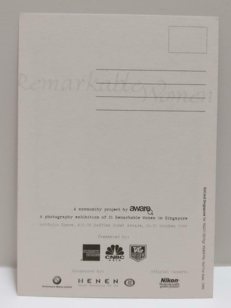 LUCKYPIGEON888 Singapore Kit Chan 陈洁仪 American Express 1999 Ad Postcard (E0307)