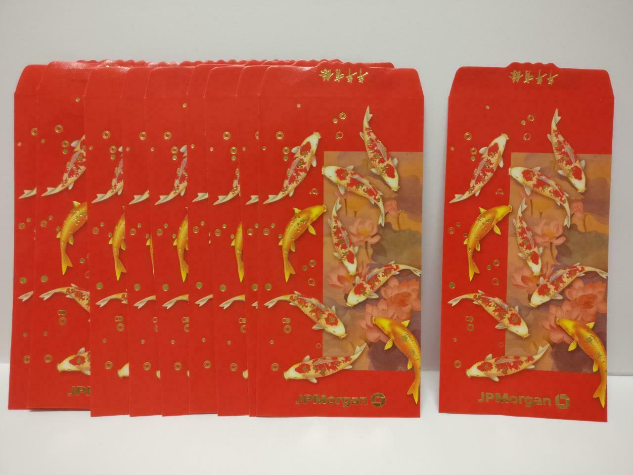JPMorgan Chinese New Year Red Packet Money Paper Envelope x Lot of 10 (P1043)