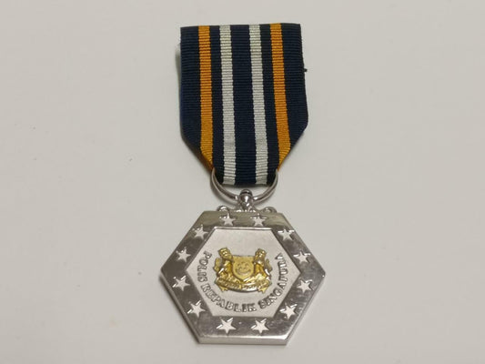 Singapore Police Long Service Conduct Silver Medal Prison Narcotics Gurkha C064