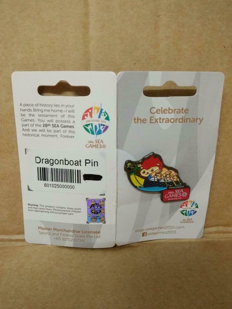 LP888 Singapore 28th Olympic Sea Games 2015 Pin Badge Button Souvenir DragonBoat A1259