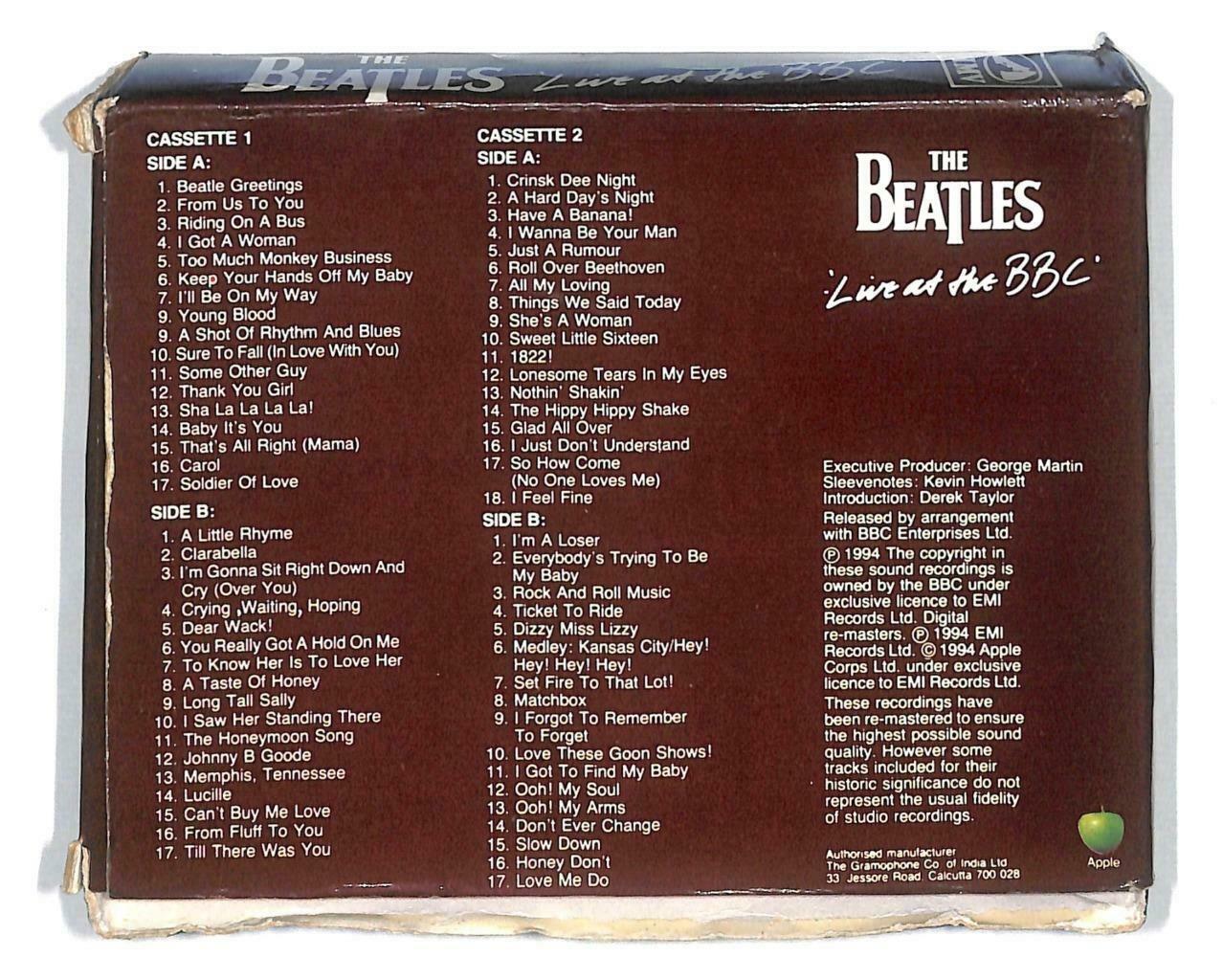 The Beatles Live At The BBC Rare HMV India Calcutta English Cassette x2 CT876