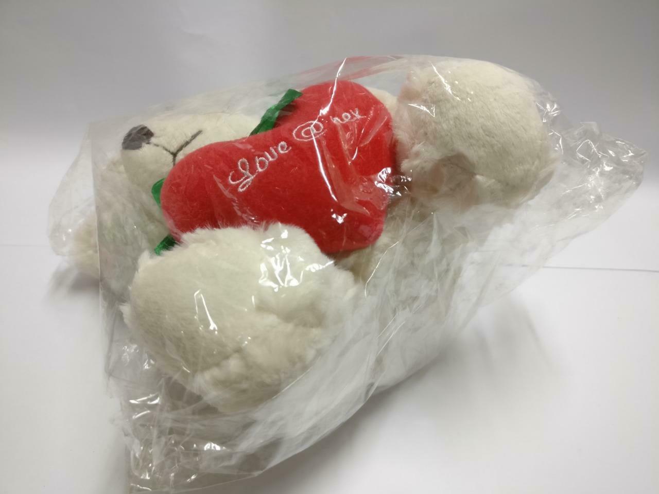 Valentine White Teddy Bear Love Heart Stuffed Animal 7" Plush Toy F/S (PTY025)