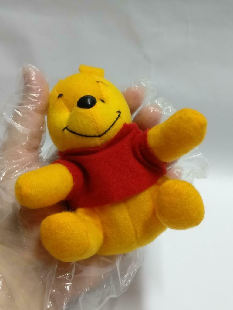Disney Bandai Winne The Pooh Red T-Shirt Beanie 4" Plush Soft Toy F/S (PTY146)