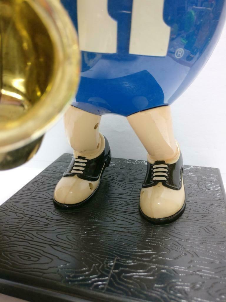 M&M's M&M Chocolate Blue Glasses Saxophone Candy Dispenser No Box  (A2183) *5