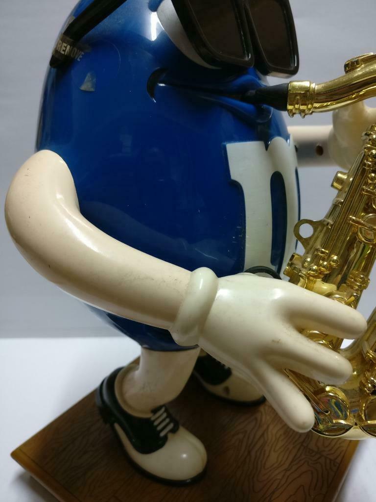 M&M's M&M Chocolate Blue Sunglasses Saxophone Candy Dispenser No Box (A2182) *5