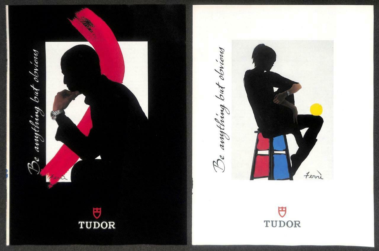 Vintage Tudor Geneve Iconaut Watch Magazine Advertisement Print Ad x 5 (P920)
