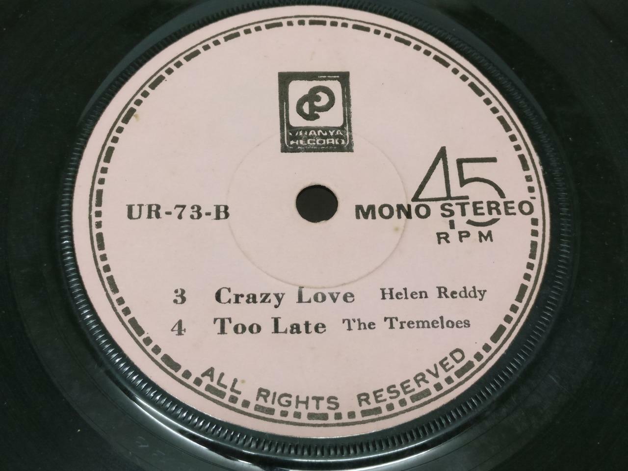 Cher The Tremeloes Helen Reddy Hot Chocolate Rare Cover Label Singapore 7" EP075