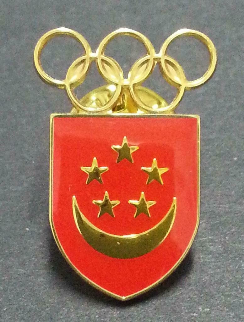 Rare Vintage Singapore Olympic Foundation Gold Plated Pin Badge F/S (B267)