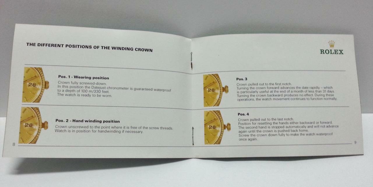 Vintage Rolex Watch English 1995 Instruction Manual (AC295)