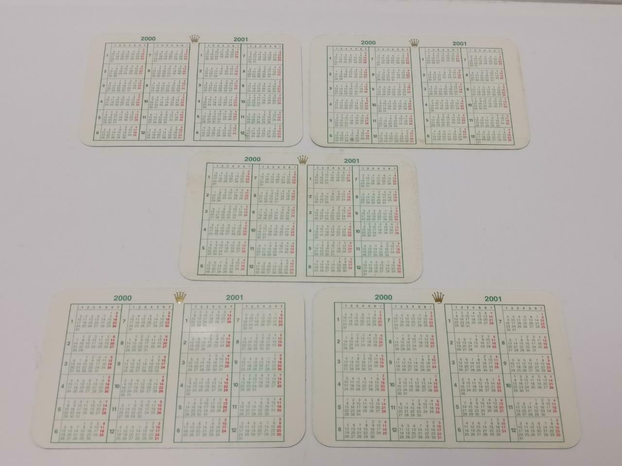Vintage Rolex 2000 To 2001 Calendar Card x10 F/S (A2422)