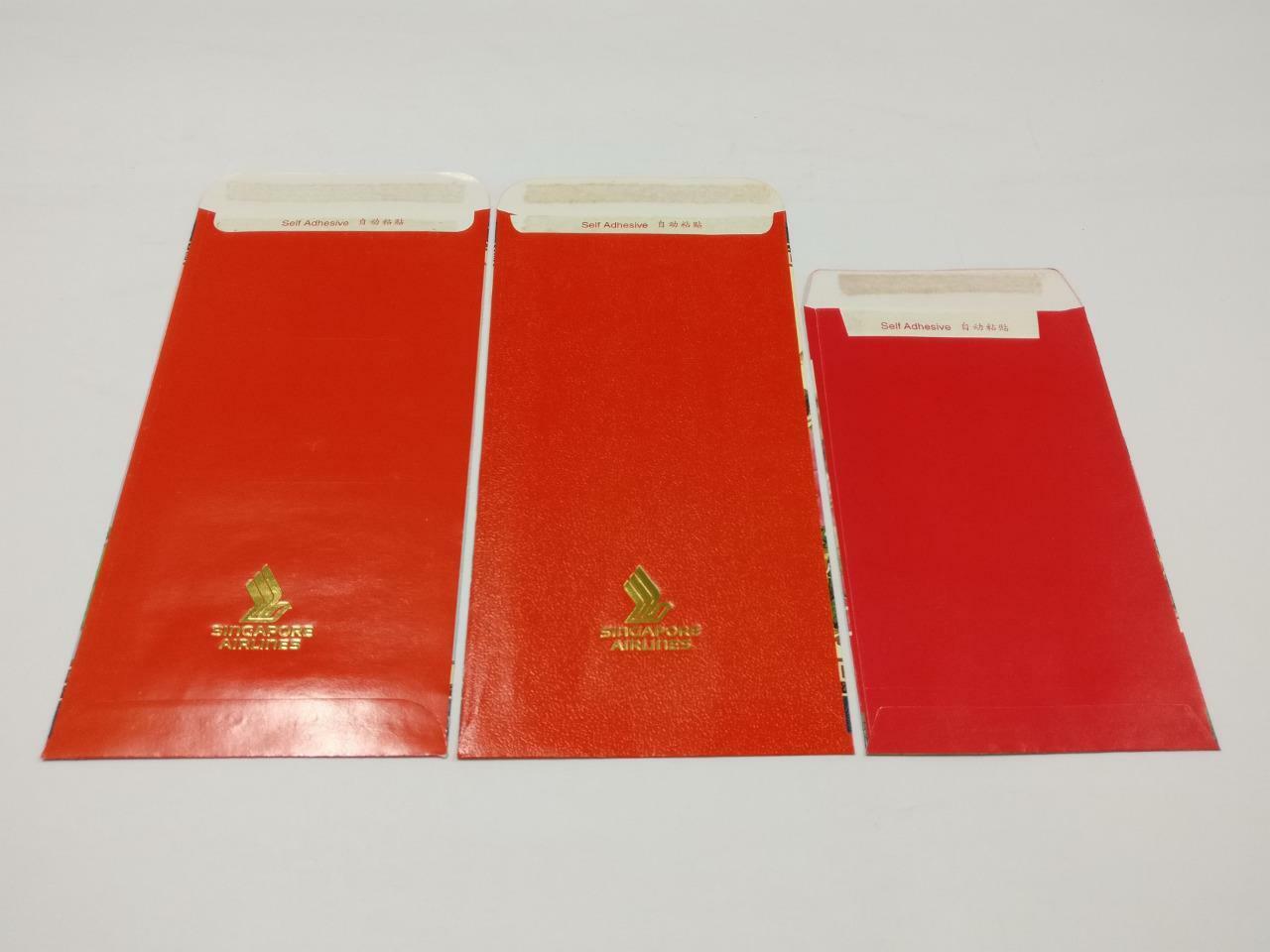 3 pcs Chinese New Year Red Packet SIA Singapore Airlines Fish Flowers (C2196)