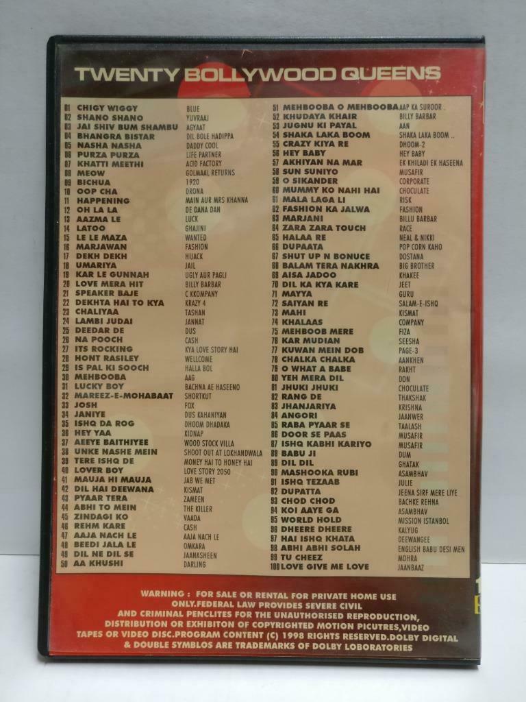 India Bollywood Twenty Bollywood Queens Unforgettable Songs Video CD VCD CD1010