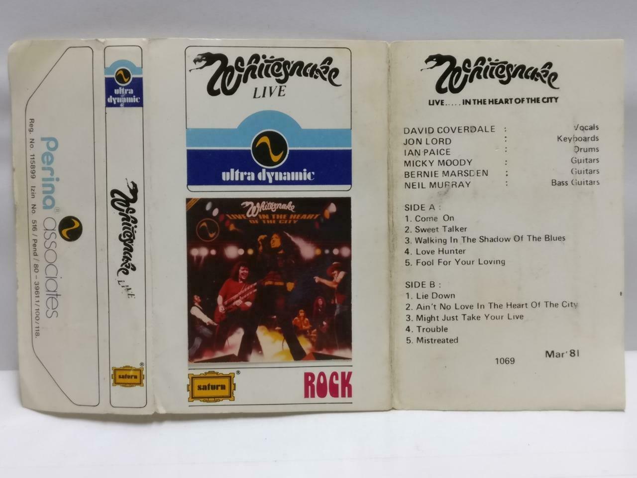White Snake Live Rock 1981 Mega Rare Singapore English Cassette CT472