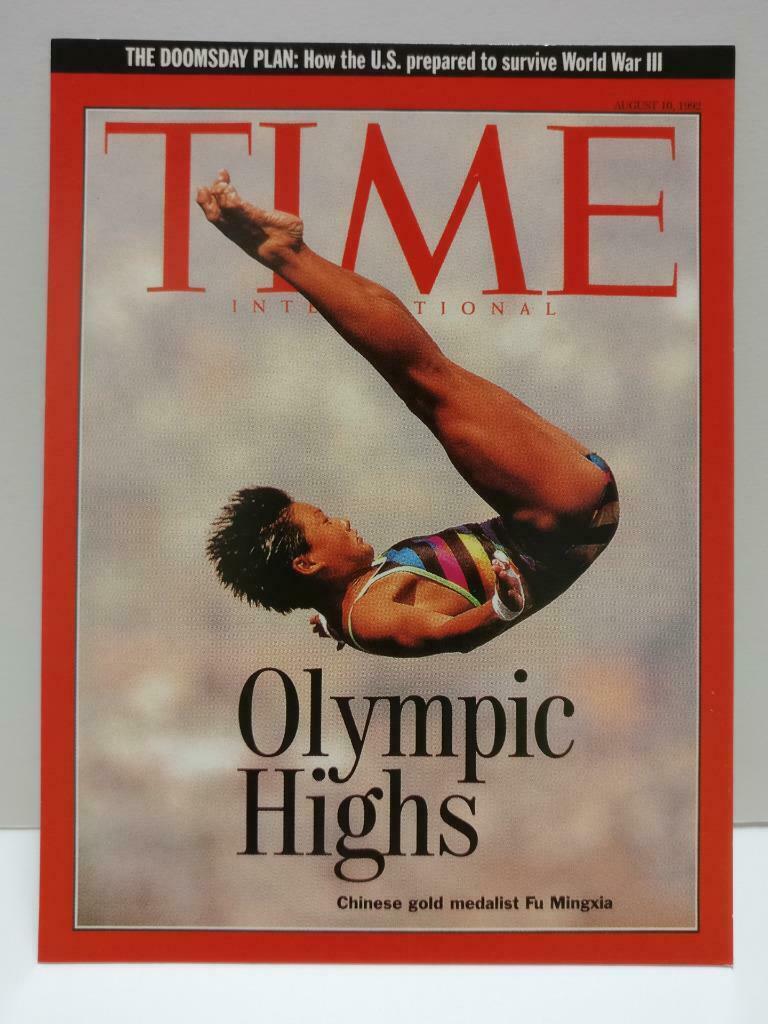 LUCKYPIGEON888 Time Magazine Fu Mingxia 1999 Olympic Singapore Postcard (E0068)