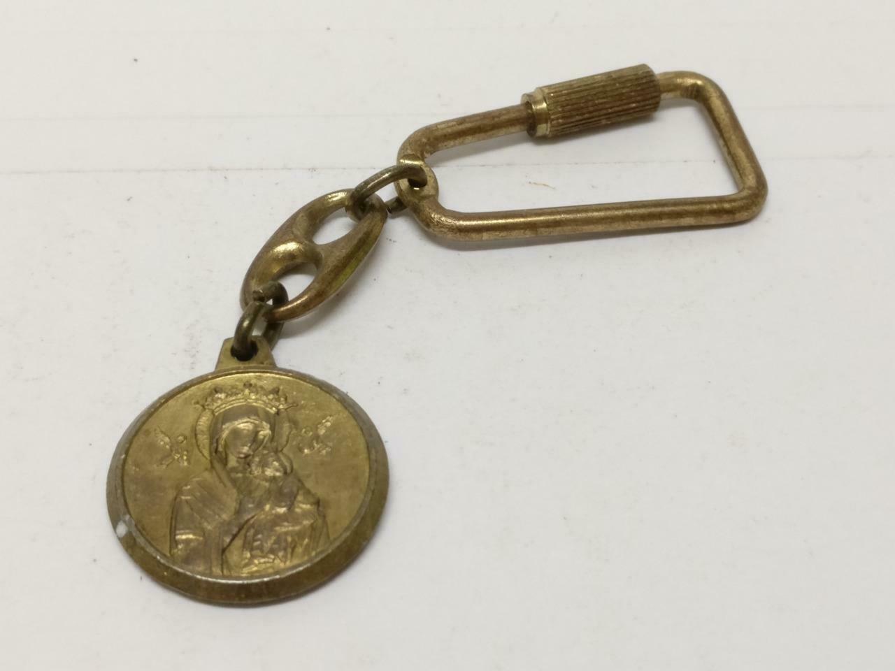 LP888 Vintage Joannes Paulus II Coin Bronze Jesus Gold Tone Keyring Keychain F/S B677