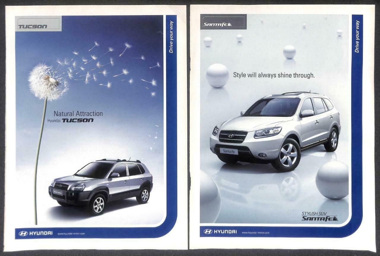 Vintage Hyundai Tucson SantaFe Car Magazine Advertisement Print Ad x 8 (P886)