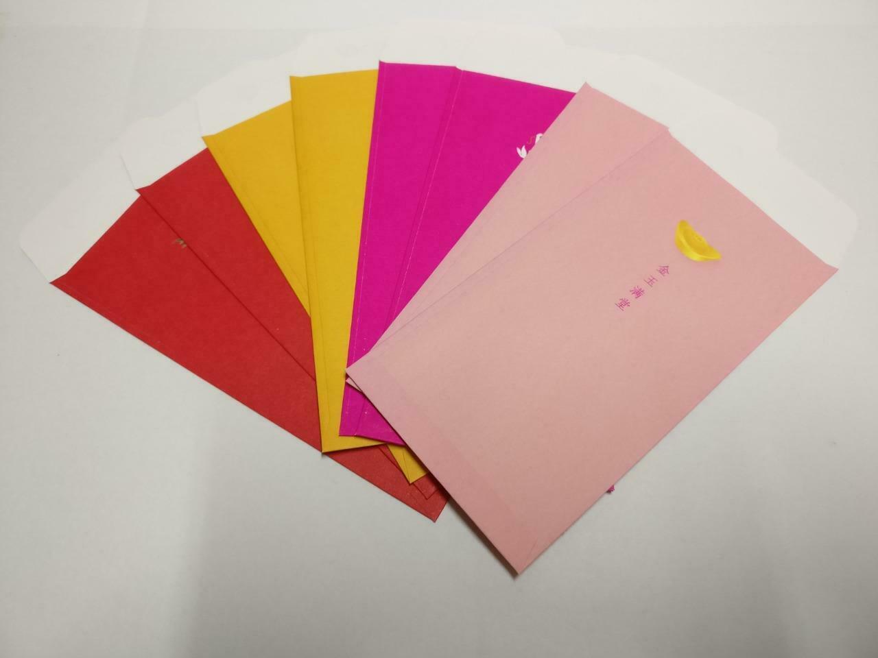 Chinese New Year Red Packets Colourful OCBC Bank Pocket Envelope - 8pcs (AC383)