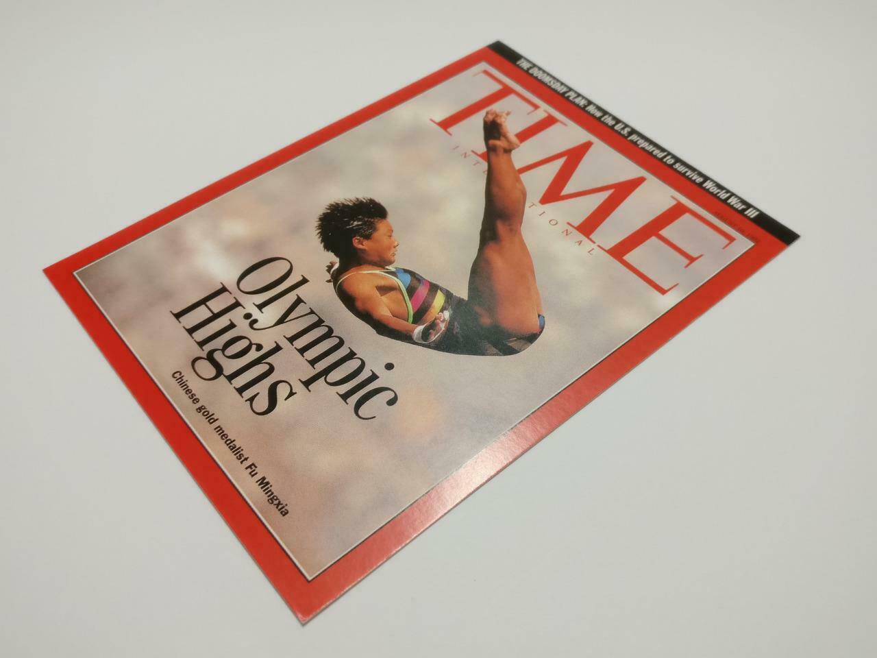 LUCKYPIGEON888 Time Magazine Fu Mingxia 1999 Olympic Singapore Postcard (E0068)