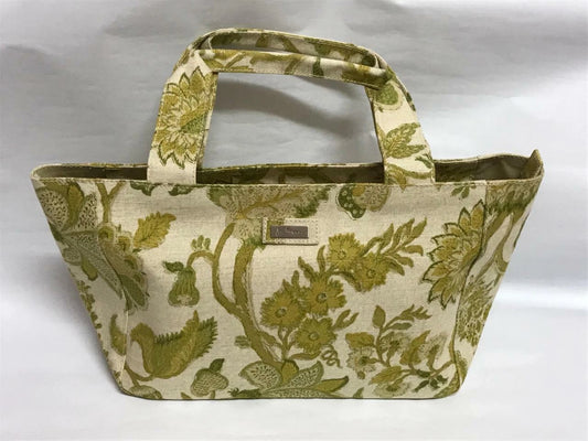 CH888 Authentic Thailand Jim Thompson Rare Limited Edition Green Flower Flora Prints Canvas Bag 1 Pc Only (G006)