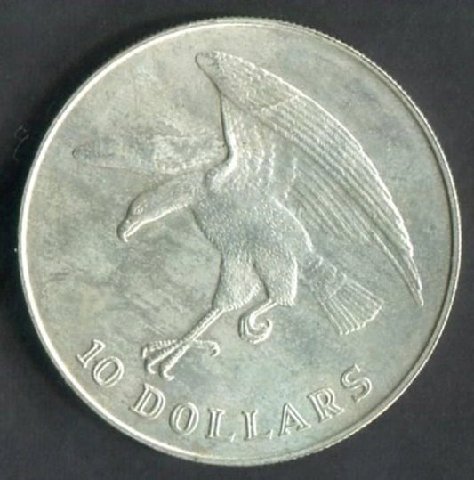 CH888 Vintage Singapore 1972 Eagle $10 Silver Coin (OC153)