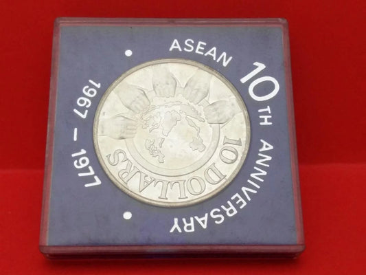 CH888 Singapore 10 Dollars ASEAN 10th Anniversary 1967-1977 Silver Coin (OC477)