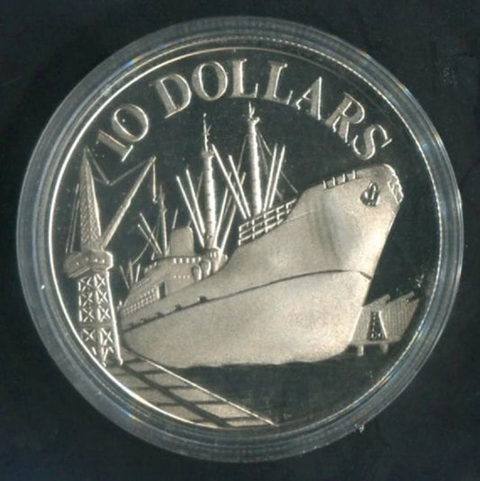 CH888 Singapore 1965-1975 10th Anniversary $10 Silver Coin w/o Box and Cert (OC144)