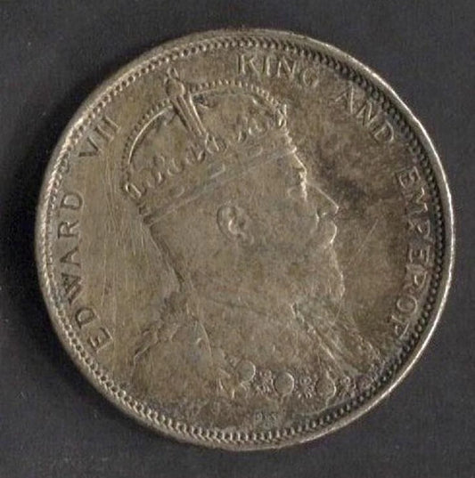 CH888 Vintage Straits Settlement 1904 $1 Silver Coin (OC242)