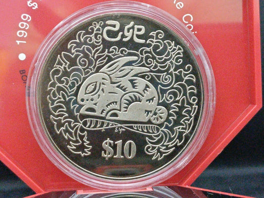 CH888 Rare Singapore 2nd Series Copper Nickel Zodiac Coin 1999 Year Of Rabbit (OC533)