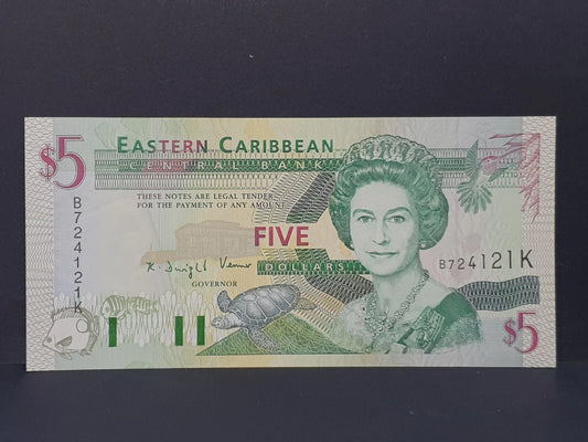 CH888 Eastern Caribbean 5 Dollars P-42a Banknote UNC (CHBN167)