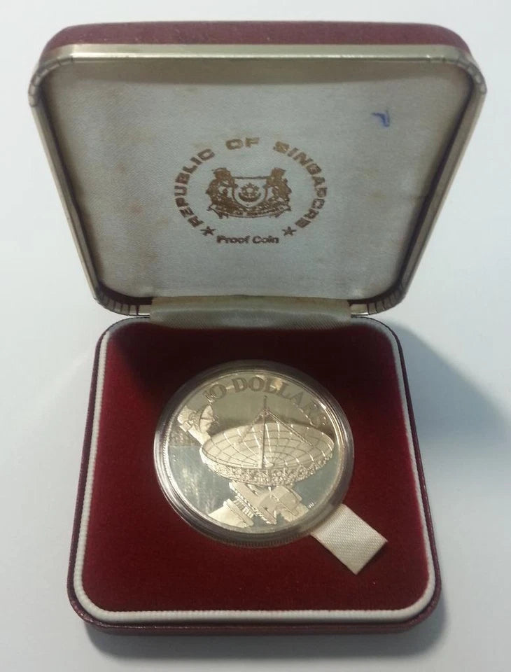 CH888 Singapore Satellite 1978 $10 Silver Proof Coin with Box & Cert (C518)
