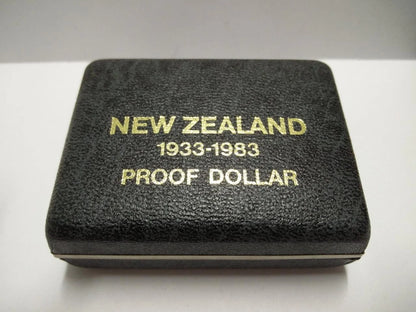 CH888 New Zealand $1 Silver Proof Coin 1983 50th Years Coinage W/Cert & Box (OC432)