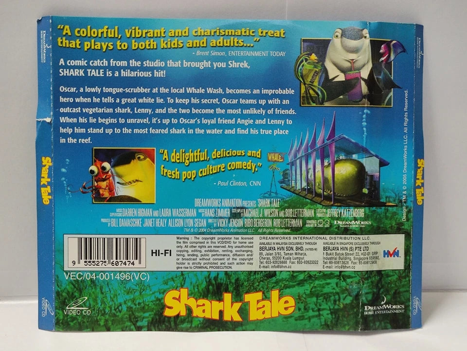 CH888 SHREK SHARK TALE ANIMATION 2004 SINGAPORE English Movies English Video CD 2x VCD (FCS10607)
