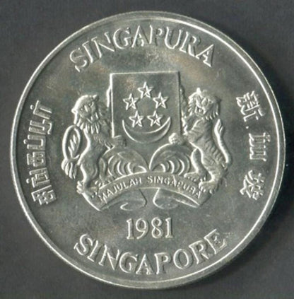 CH888 Singapore 1981 International Financial Center $50 1oz Silver Coin (OC152)