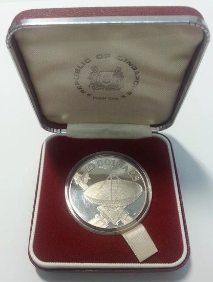 CH888 Singapore Satellite 1980 $10 Nickel Proof Coin with Box & Cert (C519)